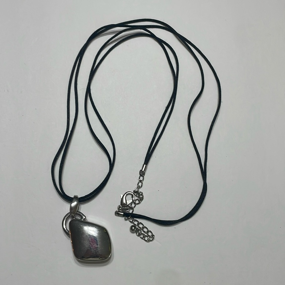 Chicos silver long necklace